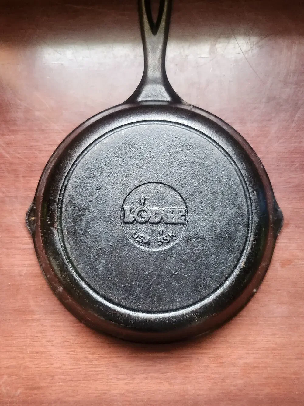 Vintage Lodge Cast Iron Skillet 3-Notch Star Logo USA Seasoned